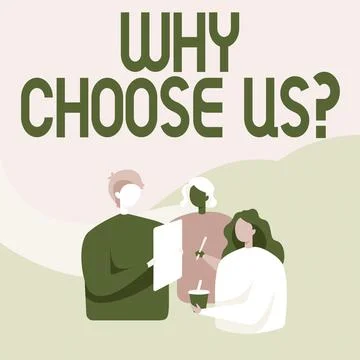 Text caption presenting Why Choose Us Question. Internet Concept list of Ilustração Stock