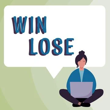 Text caption presenting Win Lose. Business concept Compare possibilities what if Stockillustratie