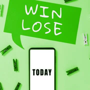 Text caption presenting Win Lose. Conceptual photo Compare possibilities what if Stock Photos