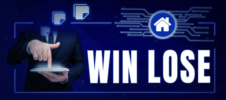 Text caption presenting Win Lose. Conceptual photo Compare possibilities what if Stock Photos