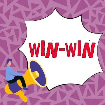 Text caption presenting Win Win. Business idea Strategy for both parts obtain Stockillustratie