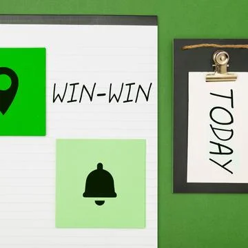 Text caption presenting Win Win. Concept meaning Strategy for both parts obtain Stock Photos