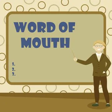Text caption presenting Word Of Mouth. Conceptual photo information that is Stock Illustration