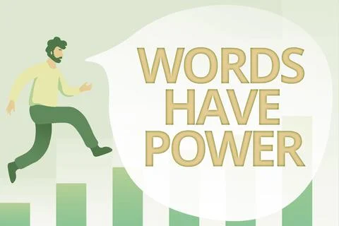 Text caption presenting Words Have Power. Concept meaning essential tools Illustration