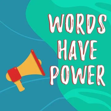Text caption presenting Words Have Power. Internet Concept Energy Ability to Ilustração Stock