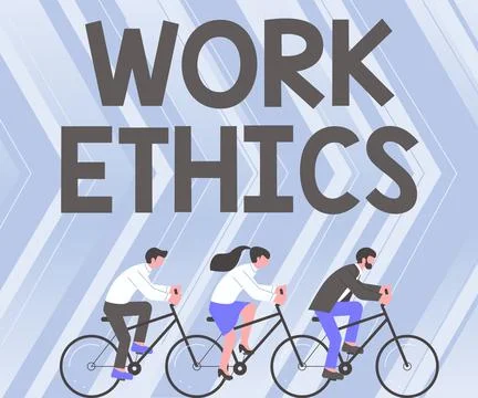 Text caption presenting Work Ethics. Internet Concept A set of values centered Illustrazione stock