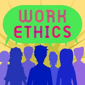 Text caption presenting Work Ethics. Internet Concept A set of values centered Illustrazione stock