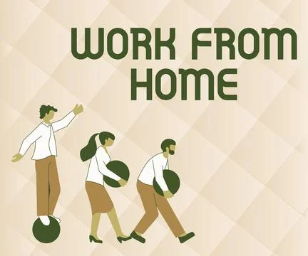 Text caption presenting Work From Home. Business showcase communicating with the Illustrazione stock