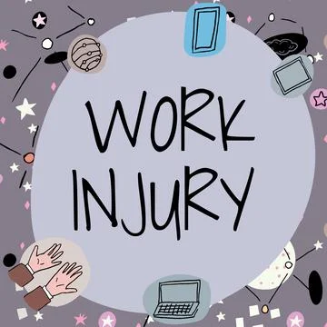 Text caption presenting Work Injury. Business concept Accident in job Danger Stock Illustration