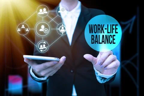 Text caption presenting Work Life Balance. Business concept time allocated for Foto stock