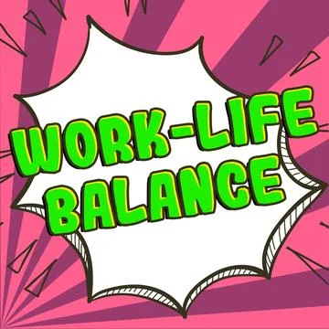 Text caption presenting Work Life Balance. Business concept time allocated for 库存照片