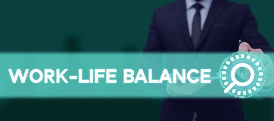 Text caption presenting Work Life Balance. Word Written on time allocated for Foto stock