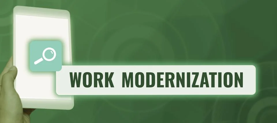 Text caption presenting Work Modernization. Business approach changing product Foto stock