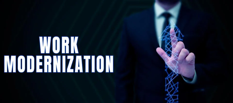 Text caption presenting Work Modernization. Business approach changing product Stock Photos