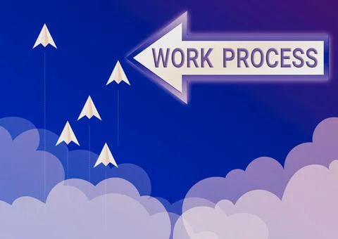 Text caption presenting Work Process. Conceptual photo Standard procedures how Stock Illustration
