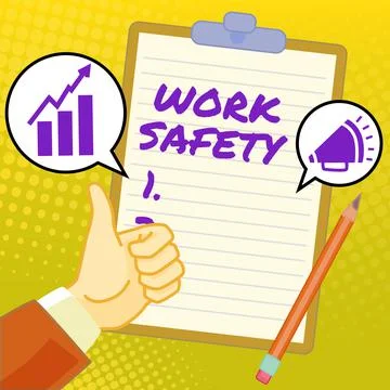 Text caption presenting Work Safety. Conceptual photo Policies and control in Stock Illustration