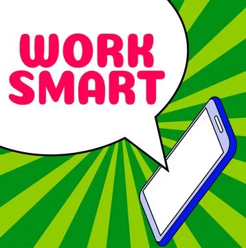 Text caption presenting Work Smart. Business overview figuring out in order to Stock Illustration