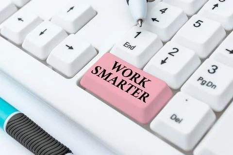 Text caption presenting Work Smarter. Business approach Efficiency Be clever in Stock Photos