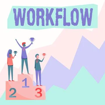 Text caption presenting Workflow. Business approach Series of activities or Stock Illustration