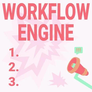 Text caption presenting Workflow Engine. Word Written on software application Illustrazione stock