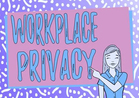 Text caption presenting Workplace Privacy. Business showcase protection of 库存插图