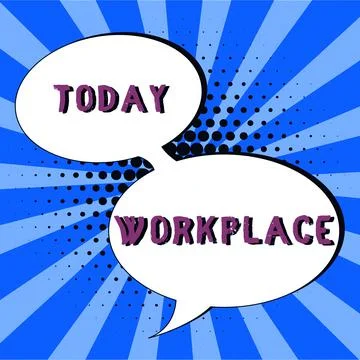 Text caption presenting Workplace. Word Written on Area where you can find busy Ilustración de archivo