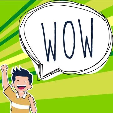 Text caption presenting Wow. Business showcase Expressing astonishment and awe Stock Illustration