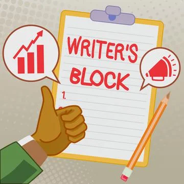 Text caption presenting Writer S Block. Conceptual photo Condition of being Stock Illustration