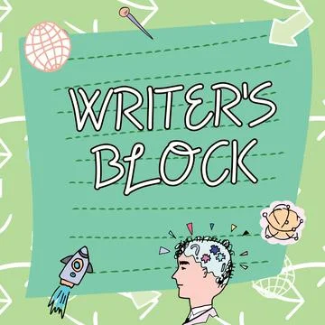 Text caption presenting Writer'S Block, Business concept Condition of being u Stock Illustration