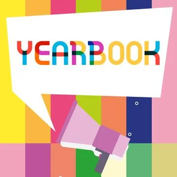 Text caption presenting Yearbook. Internet Concept publication compiled by Stock Illustration