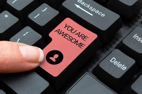 Text caption presenting You Are Awesome. Word Written on You Are Awesome Foto stock