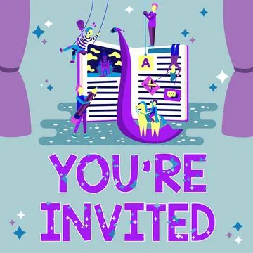 Text caption presenting You Re Invited. Business overview make a polite friendly イラスト素材