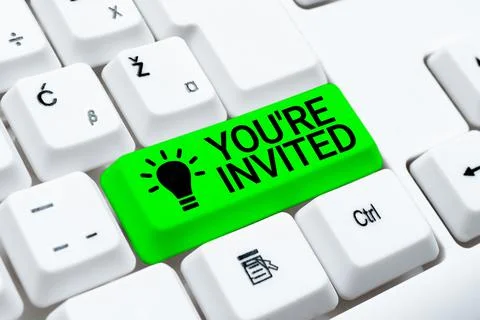 Text caption presenting You Re Invited. Conceptual photo make a polite friendly Stock Photos
