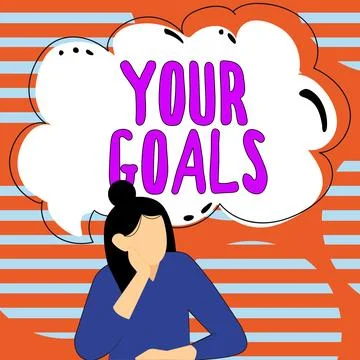 Text caption presenting Your Goals. Business showcase Make the right actions to Stock Illustration