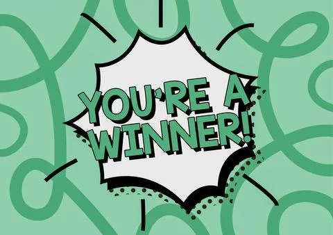Text caption presenting You'Re a Winner . Internet Concept Winning as 1st place Stock Illustration
