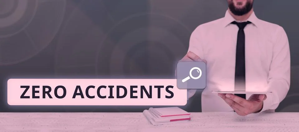 Text caption presenting Zero Accidents. Word Written on important strategy for Stock Photos