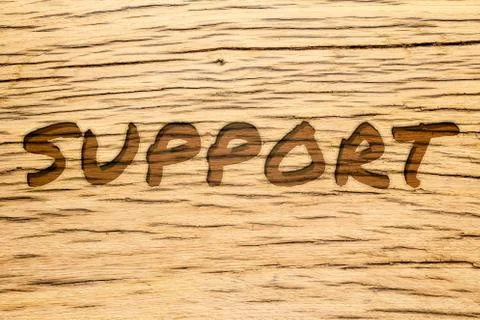 Text carved wood support Stock Illustration