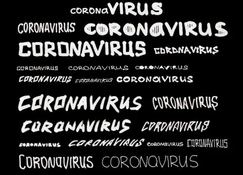 Text caution coronavirus on a black background. coronavirus epidemic. Stock Illustration
