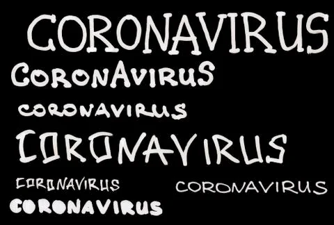 Text caution coronavirus on a black background. coronavirus epidemic. Stock Illustration