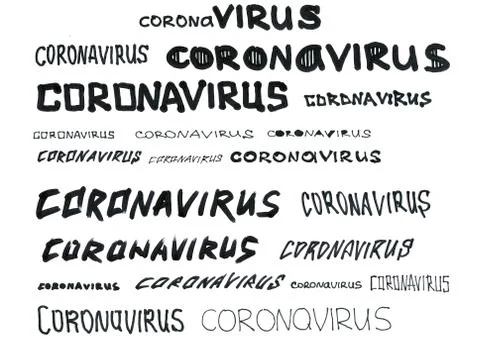 Text caution coronavirus on a white background. coronavirus epidemic. Stock Illustration