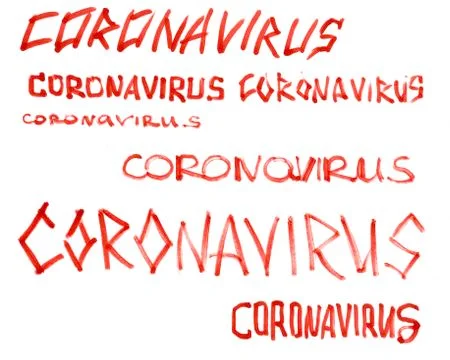 Text caution coronavirus on a white background. coronavirus epidemic. Stock Illustration