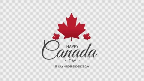 Text celebrate Canada Day with maple leaf animation. Celebration of Canada Day 動画素材 243837787