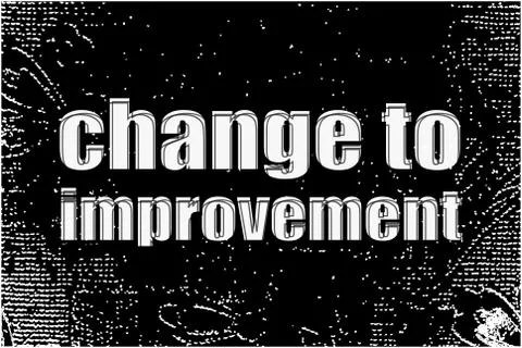 Text change to improvement. Business concept . White words on black abstract  Stock Illustration