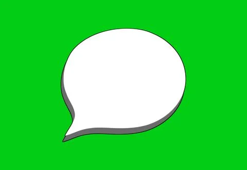 Text chat balloon green background illustration Stock Illustration