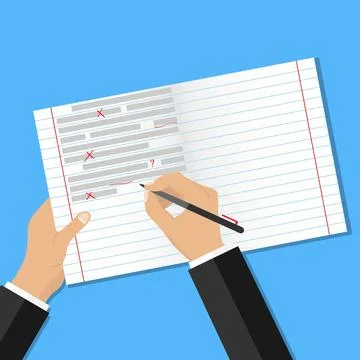 Text checking for errors. Stock Illustration
