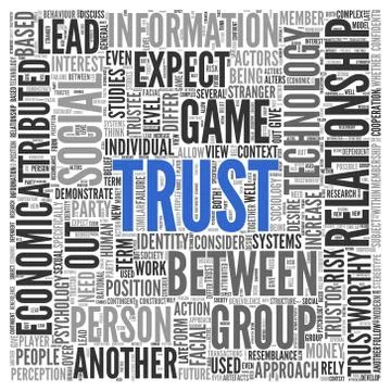 Text cloud background depicting trust Stock Illustration