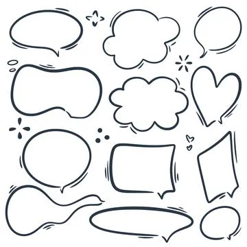 Text cloud doodle set vector graphics Illustrazione stock