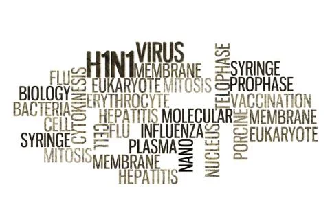 Text cloud of h1n1 virus Stock Illustration