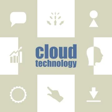 Text cloud technology. It concept . Infographic Elements. Business icon set 스톡 일러스트