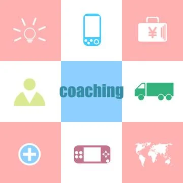 Text coaching. Education concept . Can be used for workflow layout, diagram,  Stock Illustration